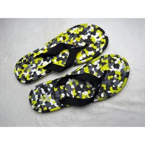 REI Co-op Mens 9 Womens 10 Camo Flip Flop Sandals Yellow Grey White